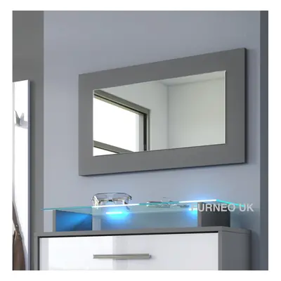 Framed Mirror 70x40cm Grey Modern Living Dining Room Hallway Bedroom