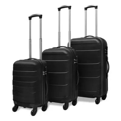 vidaXL Hardcase Trolley Set Piece Black 45.5/55/66 cm Luggage Suitcase Bag