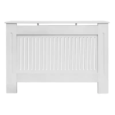 Modern Radiator Cover MDF Cabinet with Modern Vertical Style Slats White Painted Medium - x x 19