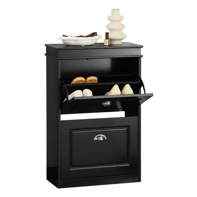 SoBuy FSR78-SCH, Drawers Shoe Cabinet Shoe Rack , Black