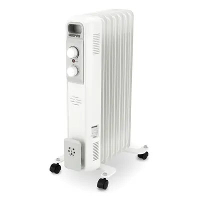 Geepas 1500W Oil Filled Radiator Space Heater Portable Electric Heater Settings 600/900/1500W Th