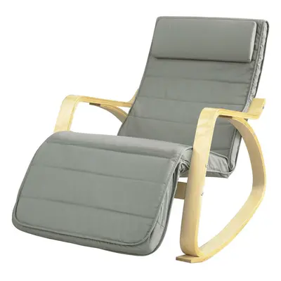 SoBuyÂ® FST16-DG, Rocking Chair Lounge Chair with Footrest Design