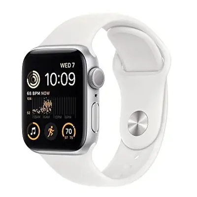 Apple Watch SE (2nd generation) (GPS, 40mm) Smart watch - Silver Aluminium Case with White Sport