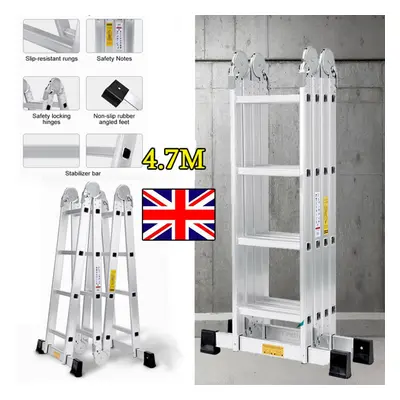 4.7M Aluminium Folding Ladder Multi-Purpose in Combination Ladder