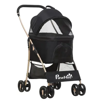 PawHut In Pet Stroller, Detachable Dog Cat Travel Carriage - Black