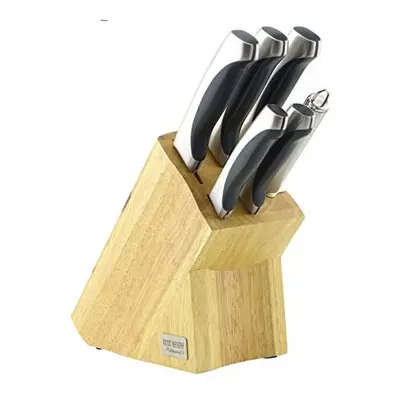 ROSS HENERY Professional Piece Stainless Steel Kitchen Knife Set in Solid Oak Block