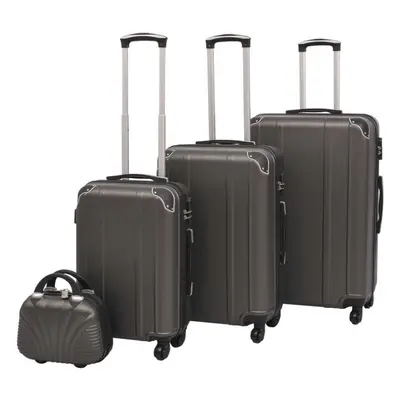 vidaXL Hardcase Trolley Set Pieces Anthracite Travel Suitcase Luggage Bag