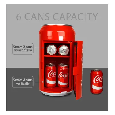 Coca Cola Mini Fridge 5.4L Portable Cooler Warmer Can Beverage Drinks Cool Box