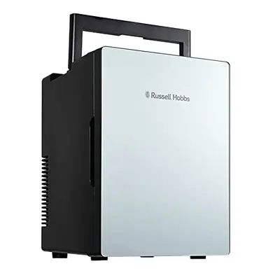 Russell Hobbs Silver Mini Fridge RH8CLR8001S Litre/10 Can Mini Portable Cooler & Warmer for Drin