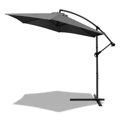 VOUNOT 3m Cantilever Garden Parasol, Banana Patio Umbrella with Crank Handle and Tilt for Outdoo