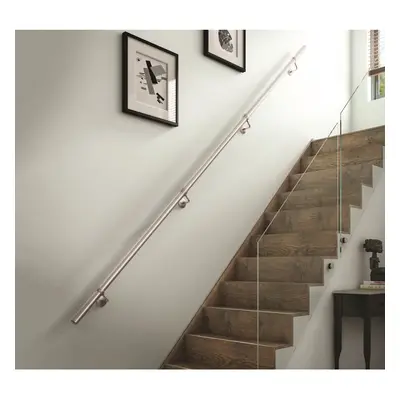 Rothley Polished Stainless Steel Easy Fit Staircase Handrail Kit 3.6M