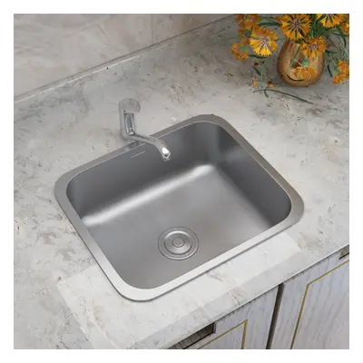 Kitchen Sink Stainless Steel Undermount Small Square Single Bowl Basin