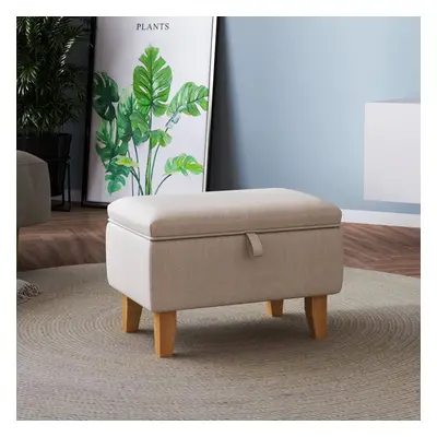 Foot rest chair ottoman beige Stool With Chest Pouffe