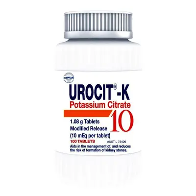 Urocit K Potassium Citrate Tablets 100's