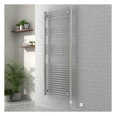 Vienna x 600mm Curved Chrome Electric Heated Thermostatic Towel Rail