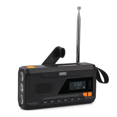 3 in Solar Wind-up Rechargeable Portable Bluetooth FM DAB+ Radio Powerbank