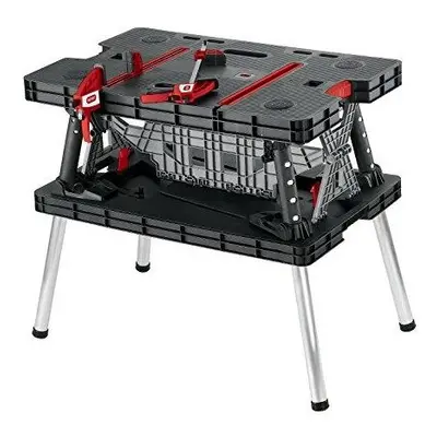 Keter Master Pro DIY Folding Work Table, x x 75.5 cm - Black/Red