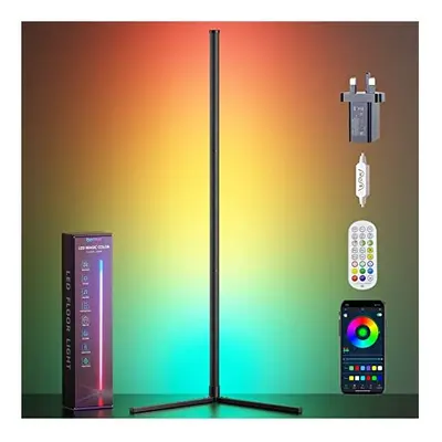 Floor Lamp, LED Floor Lamp RGB 4.2ft Dimmable Colour Changing Standing Light with APP/Remote Con