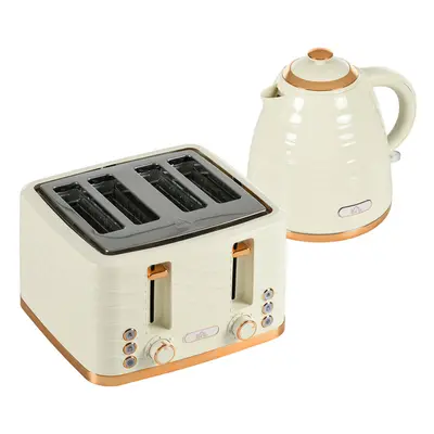 HOMCOM Kettle and Toaster Set 1.7L Rapid Boil Kettle & Slice Toaster Beige