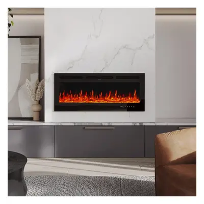 50 Inch Wall Mounted Electric Fireplace Insert Flame Colours 1800W