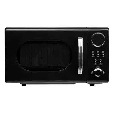 20L Retro Freestanding Microwave In Black 700W Digital Timer - SIA FRM20BL