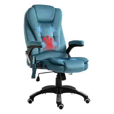 Vinsetto Office Chair w/ Heating Massage Points Relaxing Reclining Blue