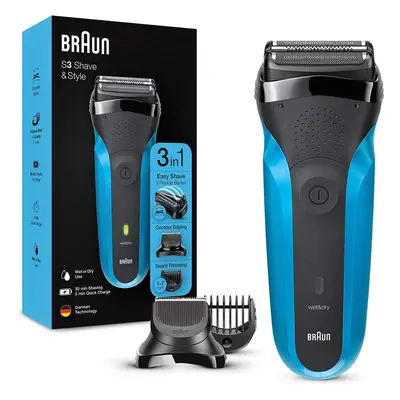 Braun Series Men's Electric Shaver in Shave & Style, Beard Shaver for Dry and Wet Use, BT, Black