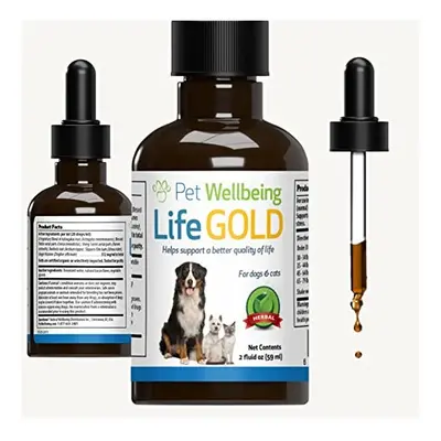 Pet Wellbeing Life Gold for Cats - Natural Cancer Support for Felines - oz (59 ml)