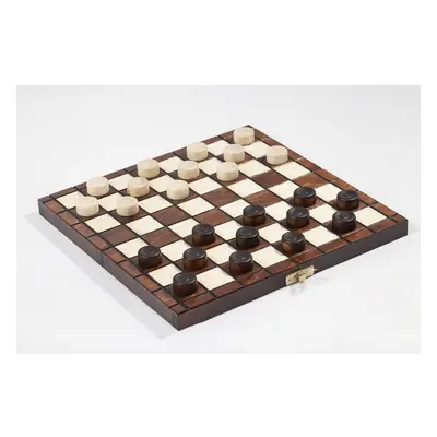 10" Traditional Hand Crafted Wooden Draughts Checkers Set