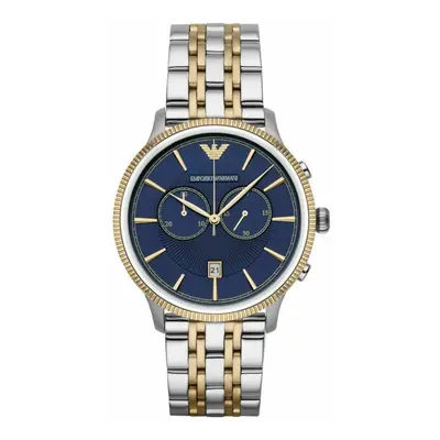 Emporio Armani Classic Men's WatchÂ¦Chronograph Blue DialÂ¦2 Tone BraceletÂ¦AR18147