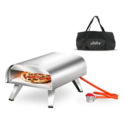 BIGHORN Gas pizza oven, Stainless Steel 4.0kW with handbag and H&R