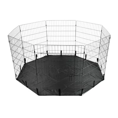 KCT Large Wire Pet Play Pen With Base/Cover For Dogs & Puppies Indoor/Outdoor Enclosure