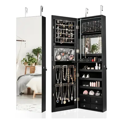 Full-length Mirror Jewelry Cabinet Wall/Door Mounted Jewelry Armoire