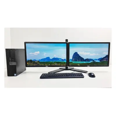 Dual 22" Monitor Screen Office Home PC Bundle 6th Gen 16GB SSD