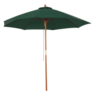 Outsunny 2.5m Wooden Garden Parasol Outdoor Umbrella Canopy w/ Vent Green