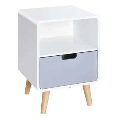 HOMCOM Nordic Style Bedside Table End Table Nightstand With Drawer