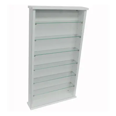 EXHIBIT - Solid Wood Shelf Glass Wall Display Cabinet - White