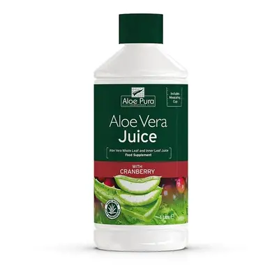 6 X bottle of Aloe Pura Bio-Active Aloe Vera Juice Cranberry Flavour Litre