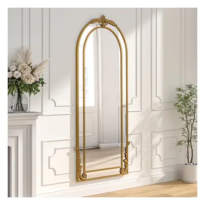 Vintage Gold Frame Arch Floor Mirror