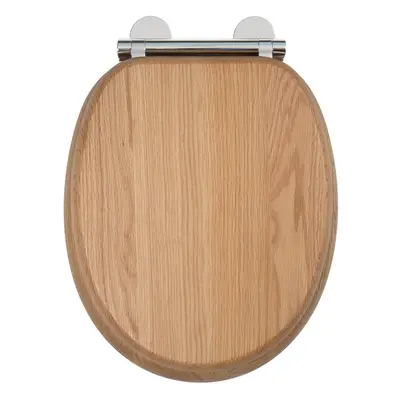 Croydex Flexi-Fix Rutland Always Fits Never Slips Slow Close Toilet Seat, Oak, 44.5 x 36.5 x cm