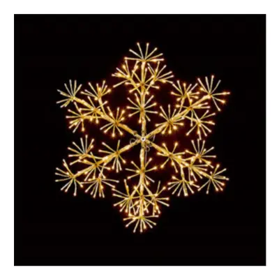 60cm Gold Starburst Snowflake with Warm White LED Christmas Light