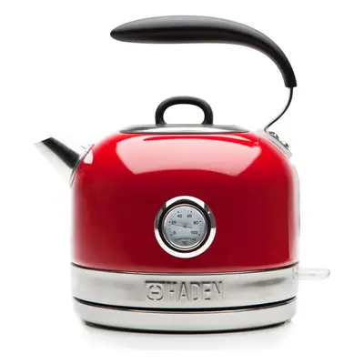 Haden Jersey Red Retro Traditional Kettle 1.5L Cordless - Stainless Steel, 3000W