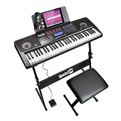 RockJam RJ761-SK Keyboard Piano Kit Key Digital Piano Keyboard Bench Keyboard Stand Headphones S