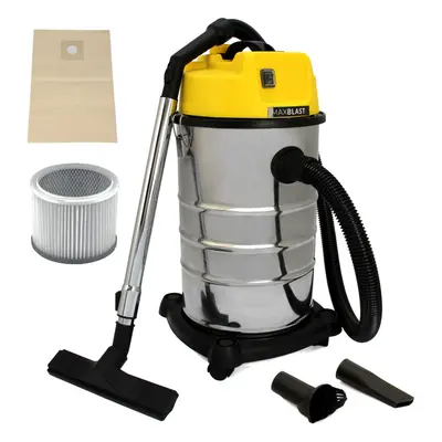 Vacuum Cleaner Industrial Wet & Dry Extra Powerful Stainless Steel 30L Hoover