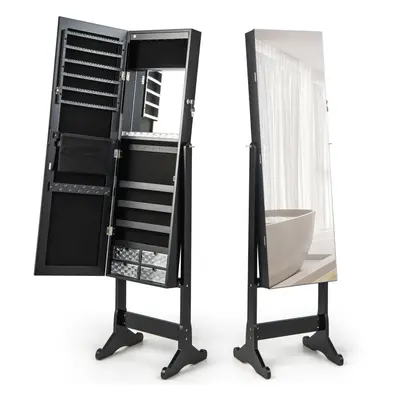 LED Lights Jewellery Cabinet FulL Length Lockable Armoire Organizer