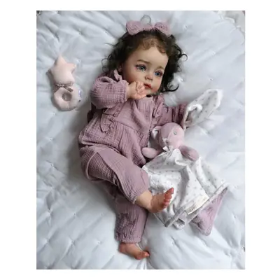 24in Lifelike Reborn Baby Dolls Suesue Silicone Cloth Handmade Toddler Girl Doll