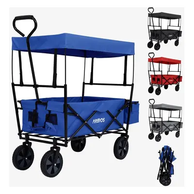 AREBOS Foldable Cart with Roof | Transport Cart | 2X Net Pockets and 1x Outside Pocket | Solid T