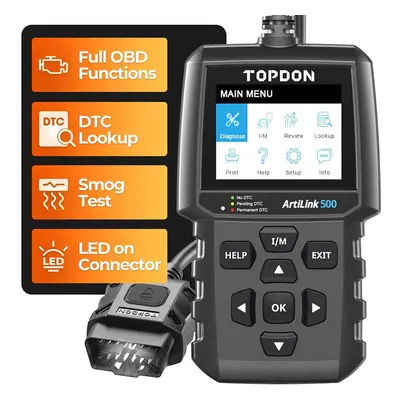 OBD2 Scanner TOPDON AL500 Car Diagnostic Code Reader, Car Check Engine Light CAN with OBD2 Funct