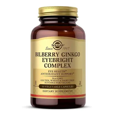 Bilberry Ginkgo Eyebright Complex Plus Lutein vegetable capsules