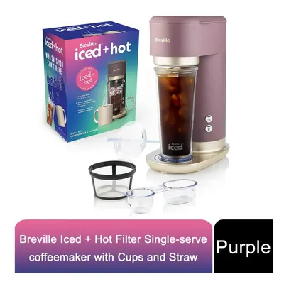 Breville Iced + Hot Filter Single-serve coffeemaker with Cups & Straw